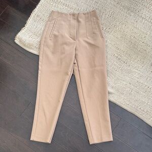 Zara Tailored High-Rise Trousers in Camel Beige